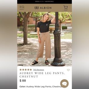 Albion fit wide leg pants